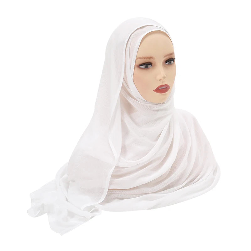 Hijabs musulmanes para mujer, pañuelos finos lisos, chales para mujer musulmana, pañuelo suave de viscosa y rayón, turbante islámico, diadema de 200x85cm