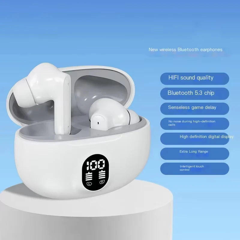 Bluetooth 5.3 Headphones Wireless Earphones in-ear Noise Reduction Earbuds LED Display HiFi Stereo Headsets for Xiaomi iPhone
