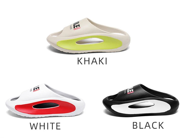 Men Slippers New Slides with a Sense High Aesthetic Value External Wear Anti Slip Thick Bottom, Beach Cool Slippers for Men