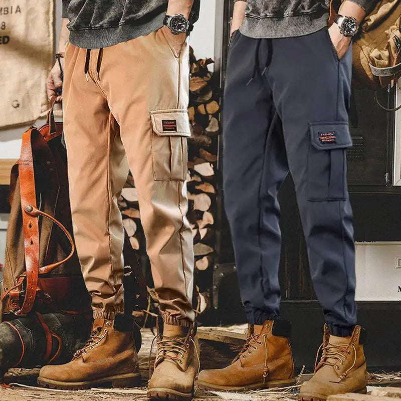New workwear pants for men, spring and autumn fashion brands, leg binding pants, casual pants, American plus size loose Ha