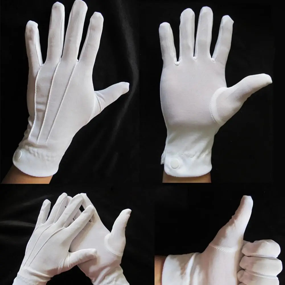 1 Pair Home Working Gloves Comfortable Garden Work Protective Gloves High Stretch Adult White Gloves White Cotton Gloves