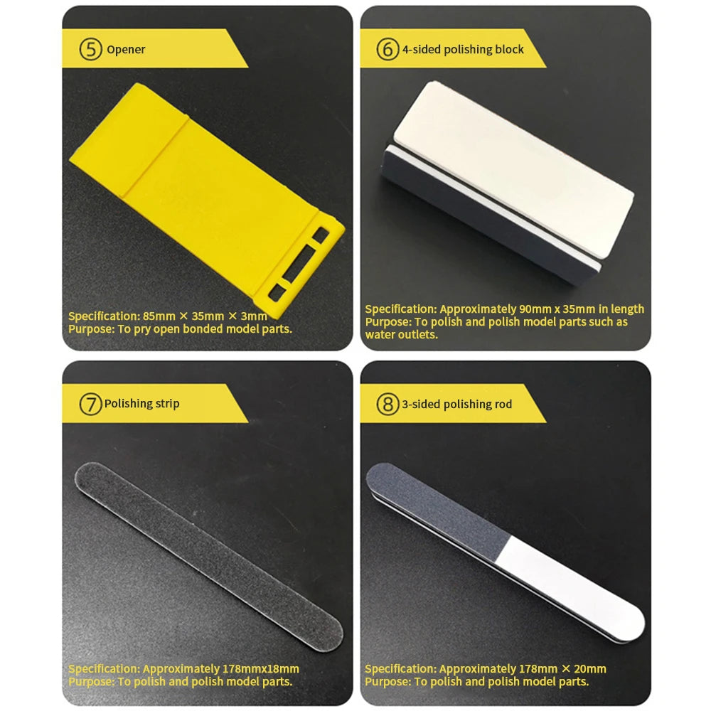 Herramientas básicas de modelismo para manualidades, coche de modelismo, hobby, construcción, reparación, montaje, tijeras, pinzas, kit de fabricación