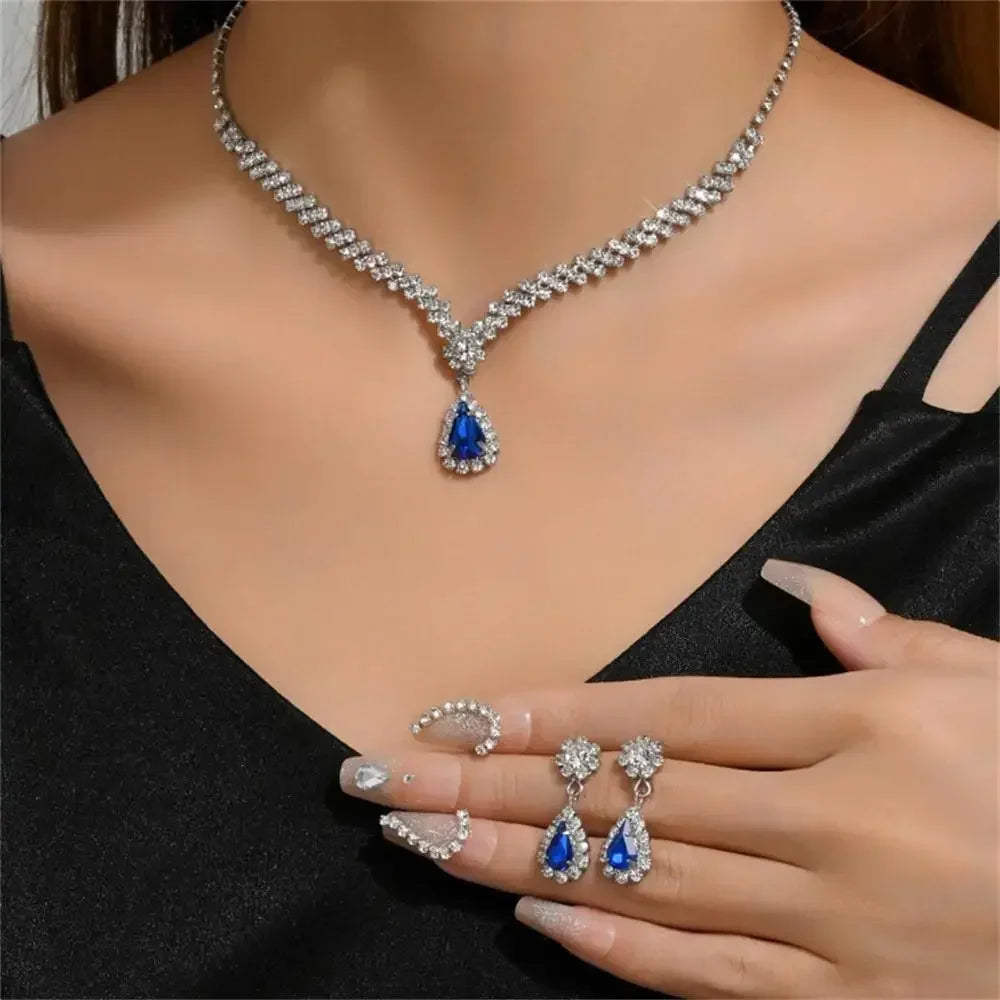 Elegante juego de joyas de diamantes de imitación – Atemporal, brillante y perfecto para cualquier ocasión