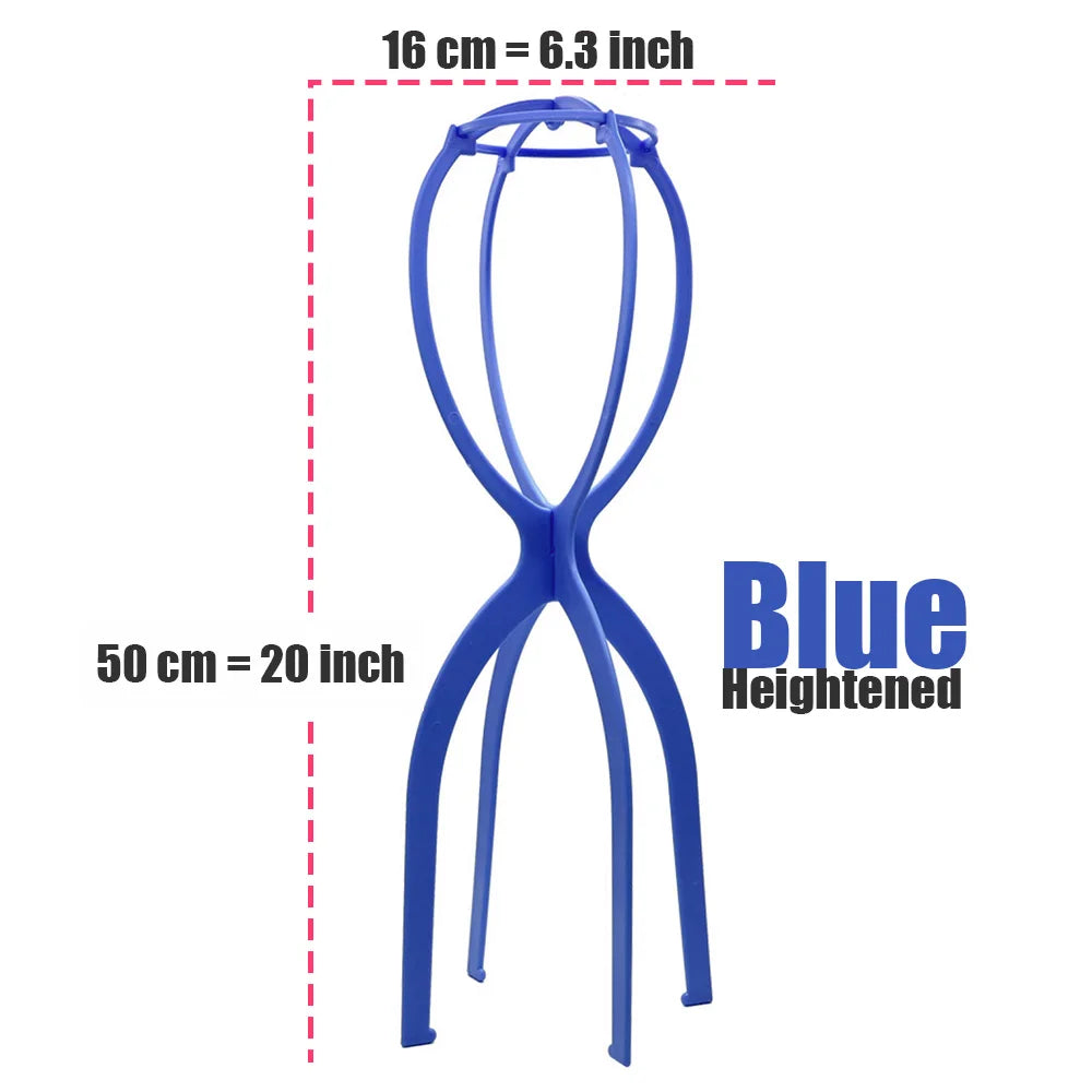 Plastic Wig Stand Portable Wig Head Stand Blank Pink Wig Hang Holder Stand Durable Hair Display Tools Wig Accessories
