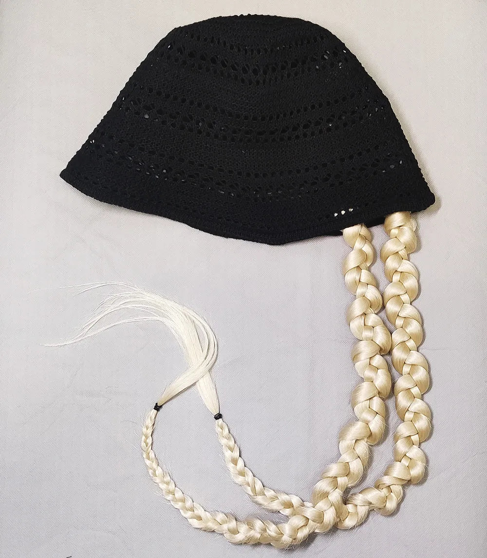 SQRDGQ Hat Wigs Cap with Braiding Hair Extensions Synthetic Wigs for Women Box Braids Crochet Hair Woman Wigs on Clearance Sale