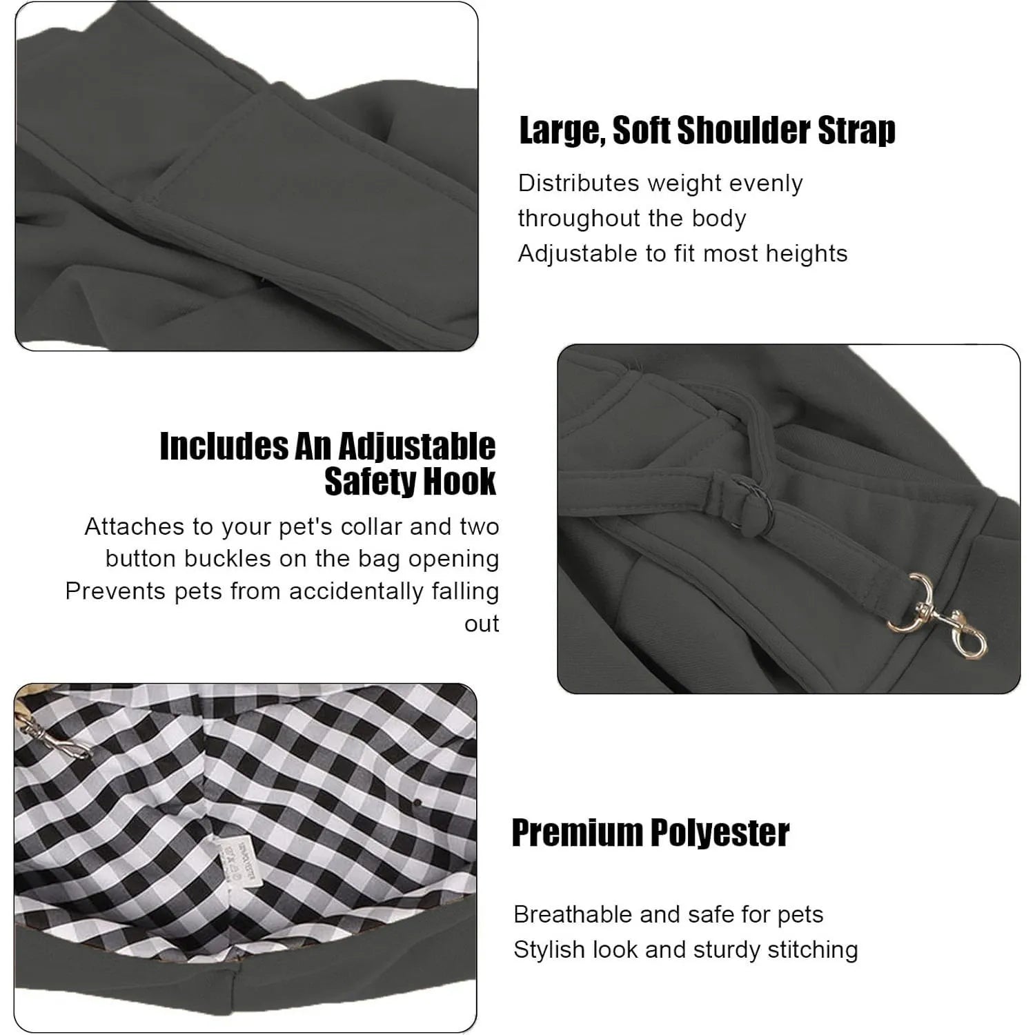 Small pet sling holder, hands-free reversible pet paper plastic bag, handbag, dog and cat sling holder, easy and portable