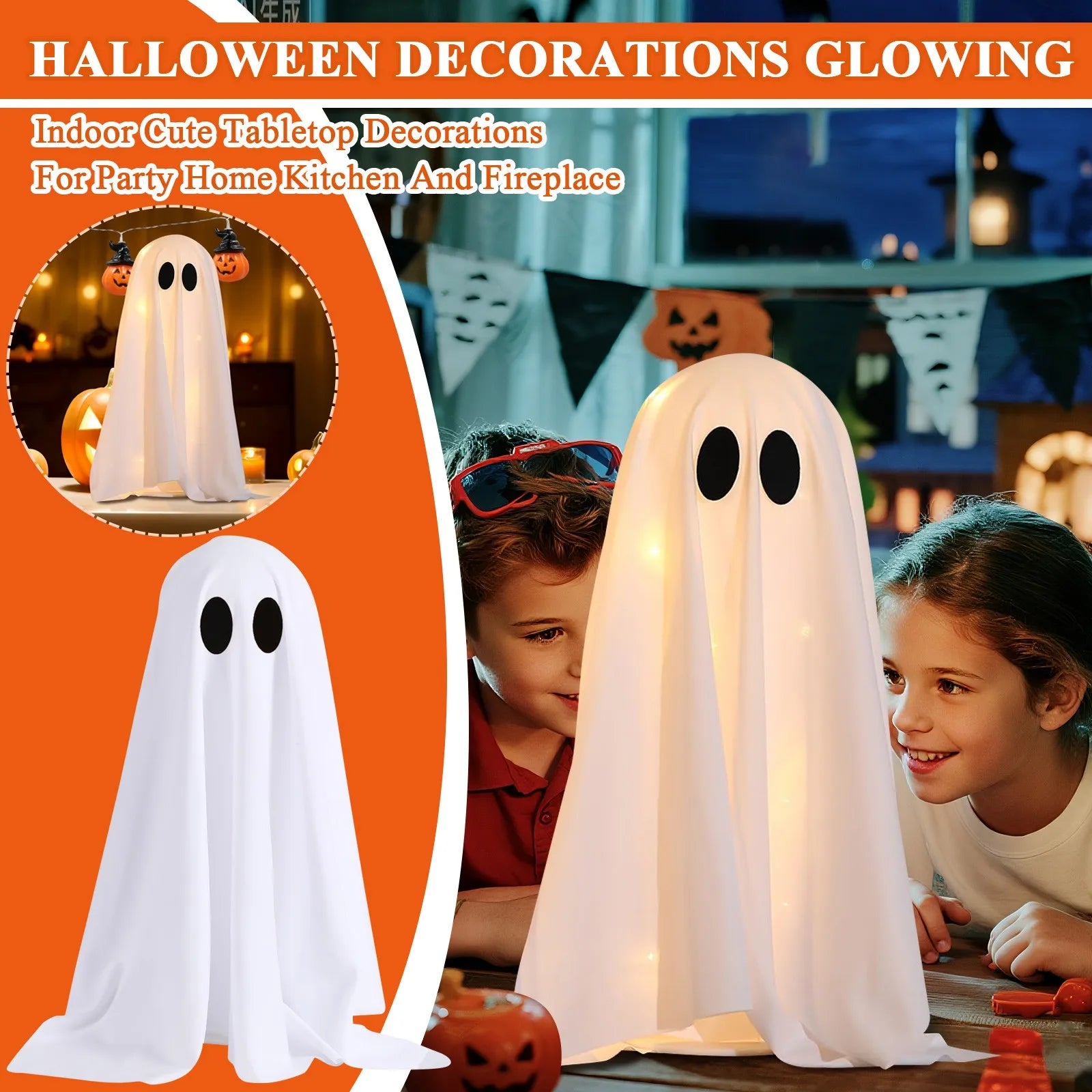 Halloween Spooky Decor Glowing Halloween Decorations Indoor Cute Tabletop Decorations For Party Home Kitchen And Fireplace
