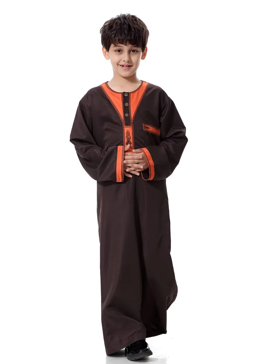 2025 Fashion Muslim Teenager Clothing Islam Men Summer Winter Eid Ramadan Prayer High Quality Elengance Party Boy's Robe Caftan