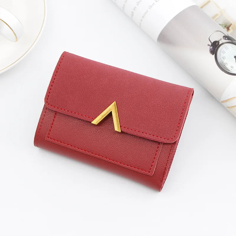 New Simple Short Women Wallets High Quality Card Holder Large Capacity Female Coin Purses  Small Card Bag Wallet For Girls