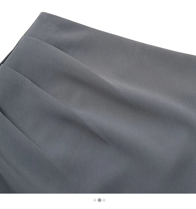 Suit Skirt  Women Mid-length High Waist Slimming Pleated A-line Skirt Temperament Slit One-step Skirt