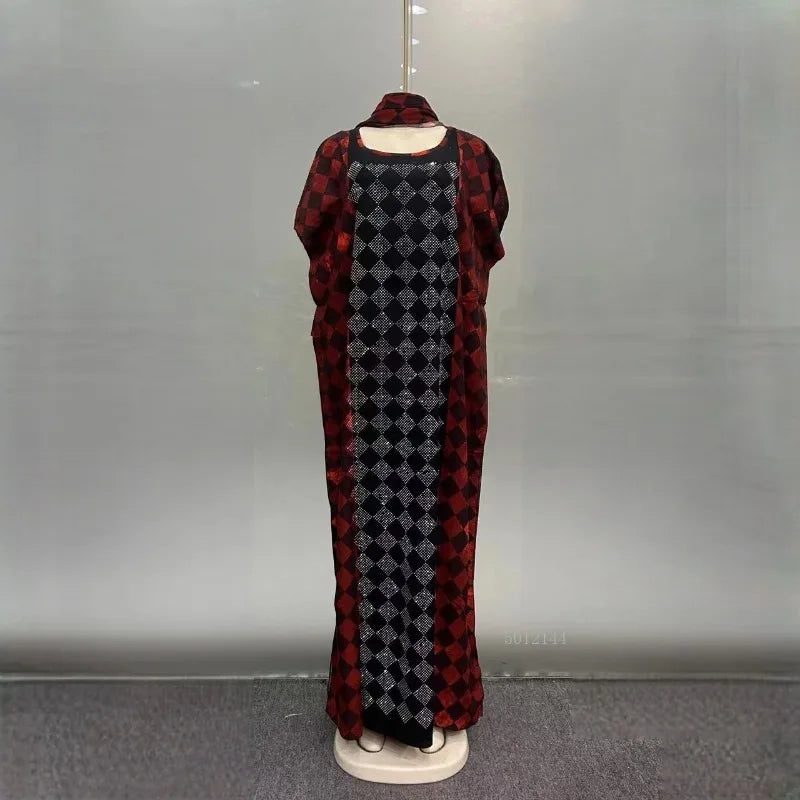 Nuevo Vestido de Algodón Suelto Casual de Verano Transpirable con Estampado Africano de Oriente Medio para Mujer