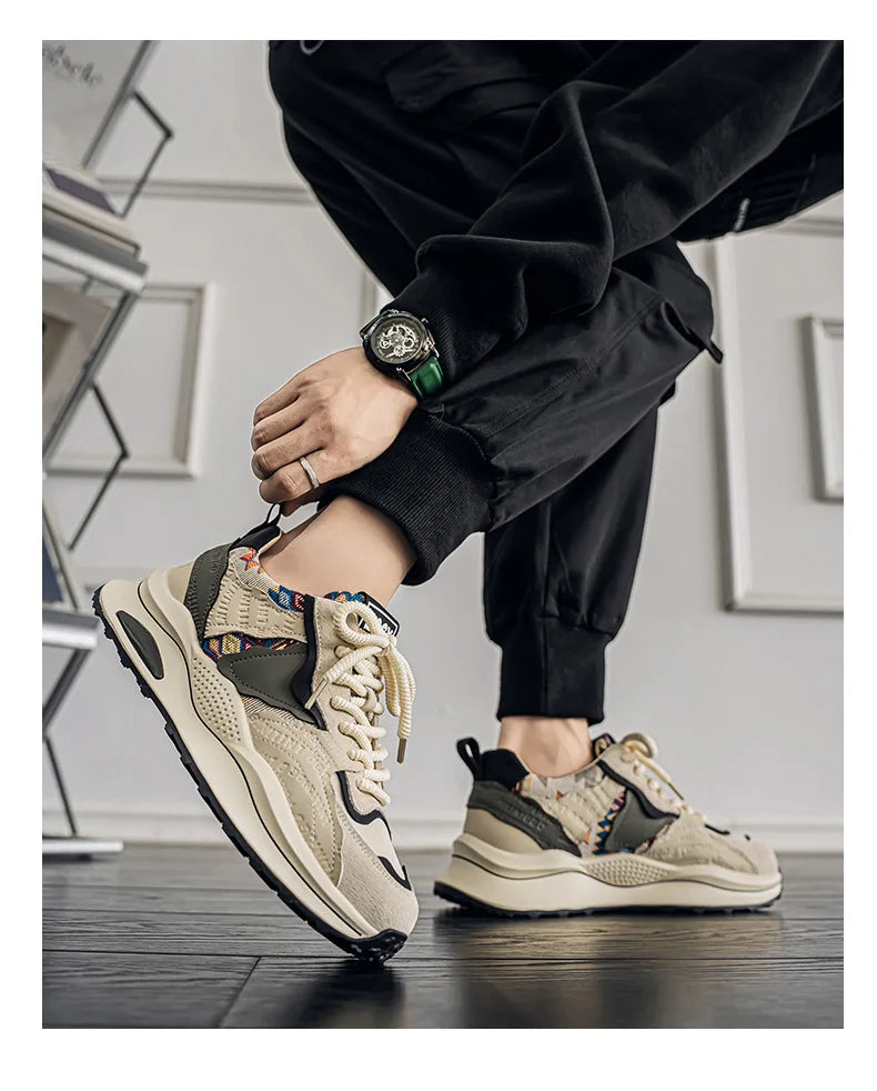 Men's Shoes Spring New Casual Versatile Comfortable Fashion Trend Niche Non-slip Wear-Resistant Retro Sneakers