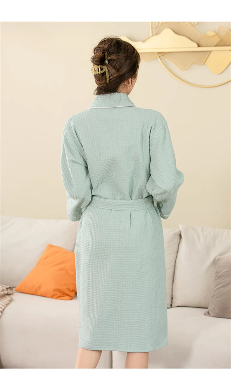 Top Quality Autumn Winter Bathrobes Couple Towel Terry Cotton Robe Men's Elegant Five-star Hotel Home Wear Bath RobeAbsorb Water