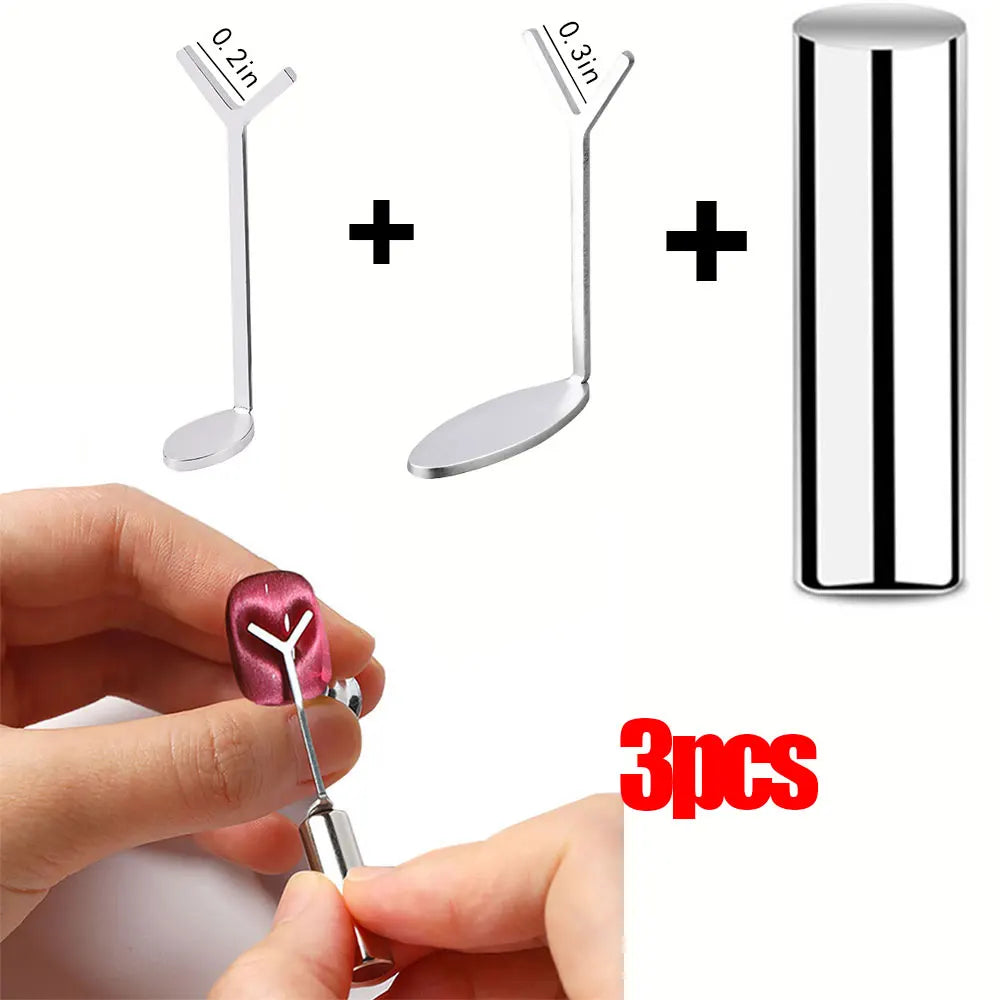 1/2 unidades 3D Ondulación de Agua Vórtice Francés Ojo de Gato Uñas Pluma Magnética Bola de Acero de Succión Imán Pluma Herramientas de Uñas Gel Esmalte de Uñas Magnético