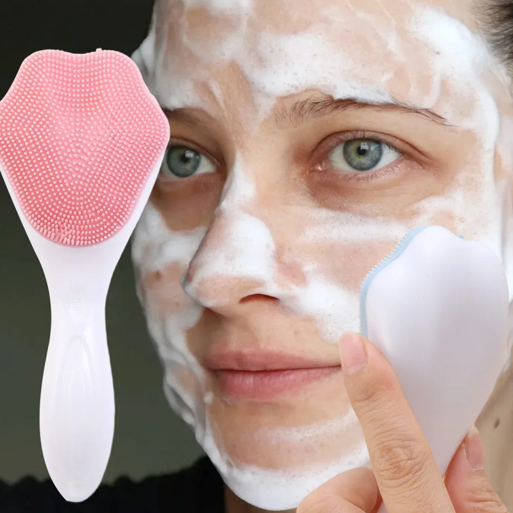 Silicone Cleaning Facial Washing Brush Face Cleanser Blackhead Removing Makeup Tool dense adhesive dot brush head Facial Brushes