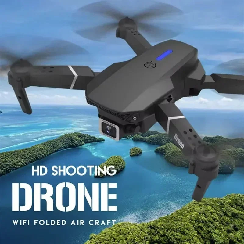 E88Pro RC Drone 4K Professinal With 3 Battery 1080P Wide Angle HD Camera Foldable Helicopter WIFI FPV Height Hold Gift Toy