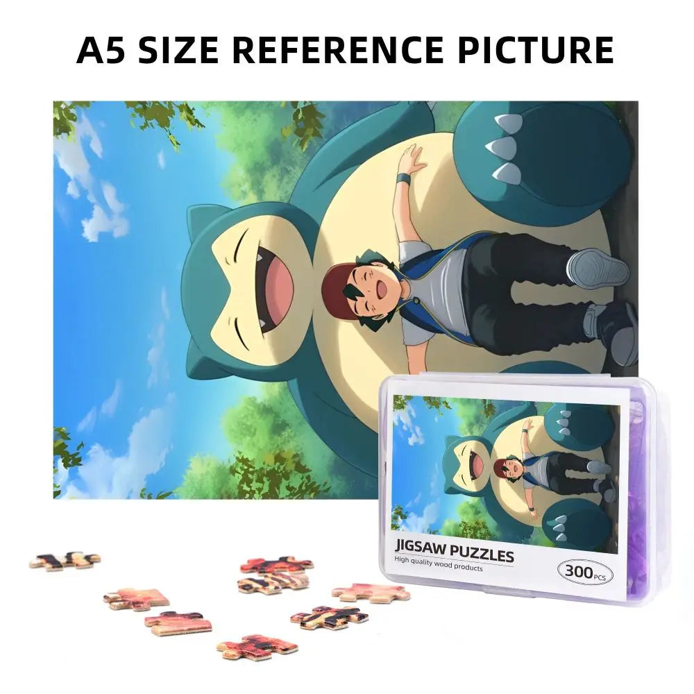 Pokemon Characters Pikachu Cartoon Wooden Puzzles for Children Jigsaw Puzzles 300 Pieces Educational Toys Gift for Kids