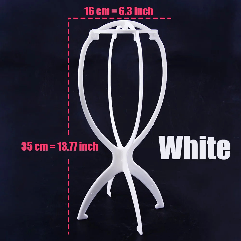 Plastic Wig Stand Portable Wig Head Stand Blank Pink Wig Hang Holder Stand Durable Hair Display Tools Wig Accessories
