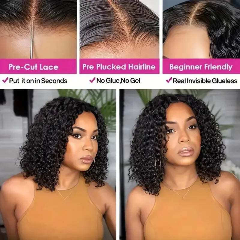 Peluca rizada estilo bob