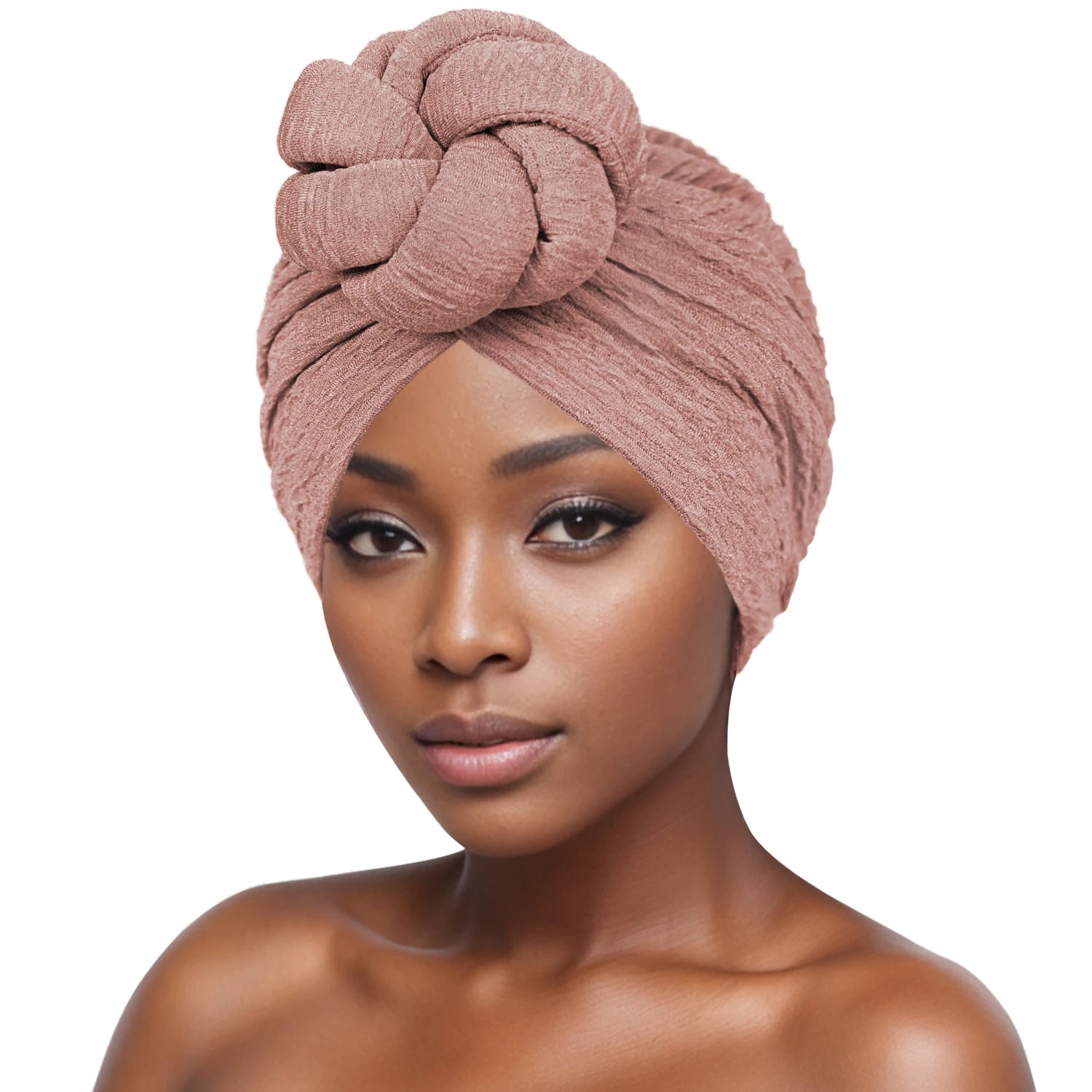 Women’s Fashion Turban – Bubble Cloth Headwrap with Large Flower Design