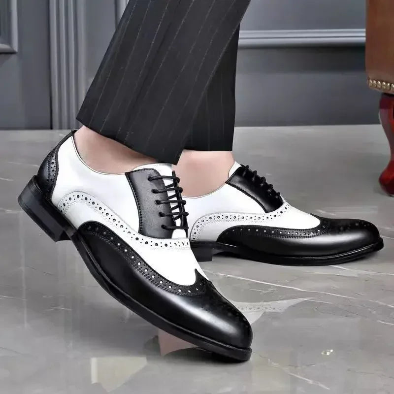 Designer's Classic Men's Formal Shoes, Lace Up Shoes, Plus Size Pointed Business Casual Comfortable Men's Wedding Formal Shoes