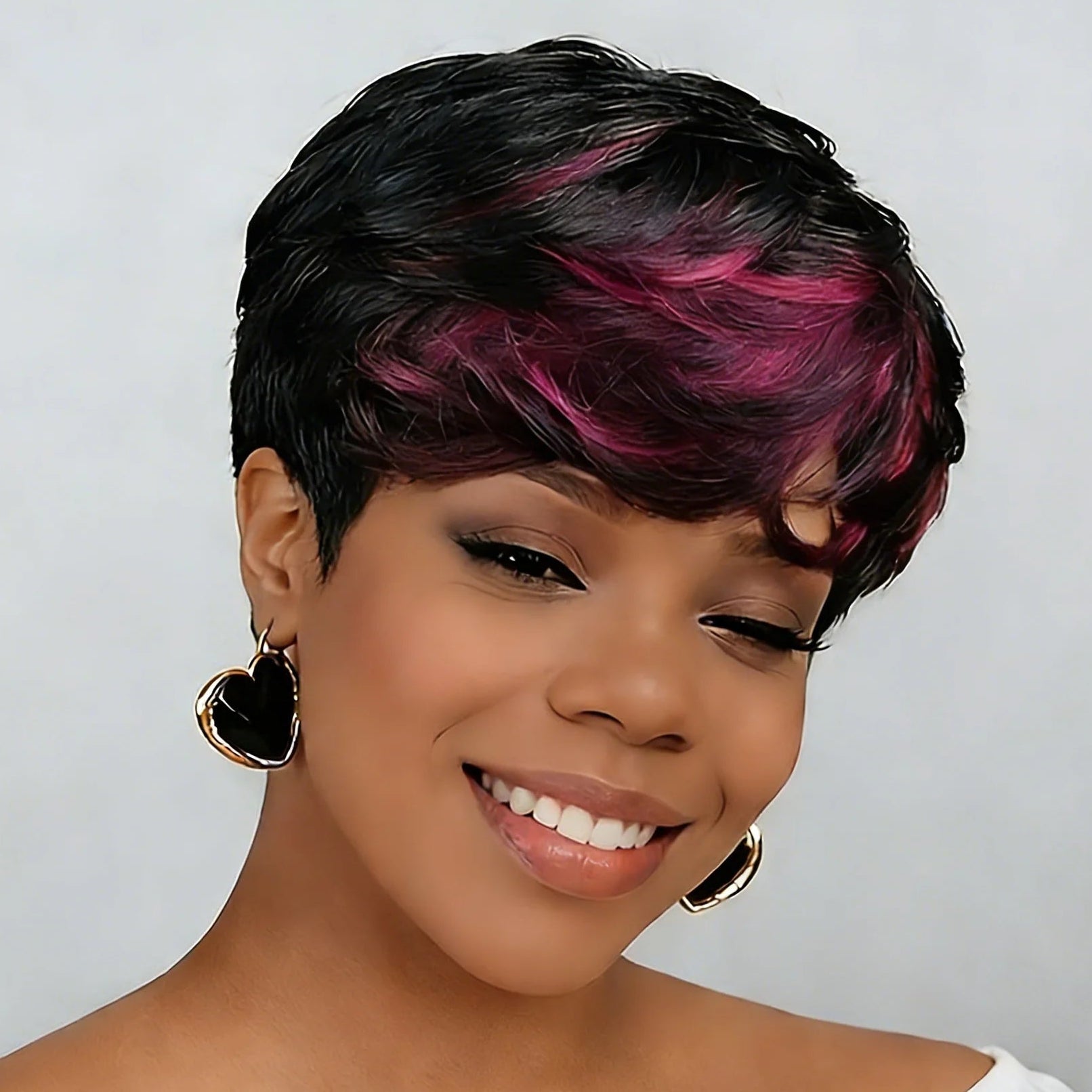 Colored Pixie Human Hair Wig