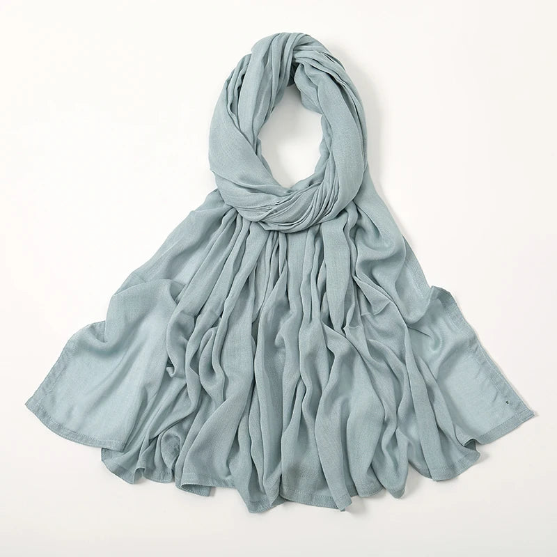 Hijabs musulmanes para mujer, pañuelos finos lisos, chales para mujer musulmana, pañuelo suave de viscosa y rayón, turbante islámico, diadema de 200x85cm