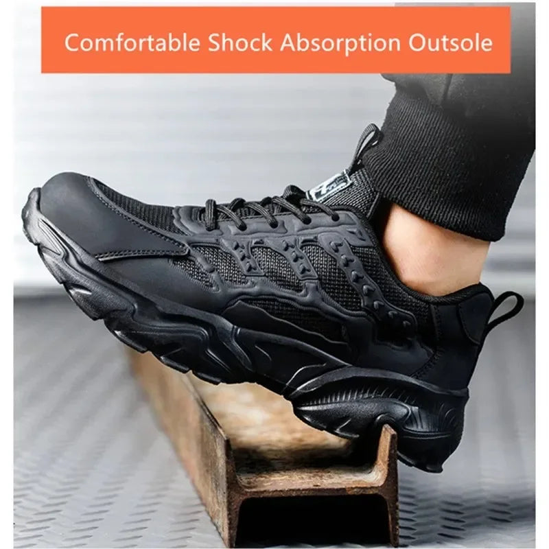 white work shoes lightweight comfortable safety shoes man women work shoes with a steel toe puncture proof safety work sneakers