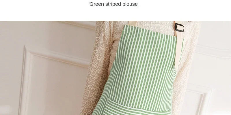 Tablier de cuisine tendance en lin à rayures pour restaurant, chef, serveur, taille réglable, pour le nettoyage de la maison et de la cuisine