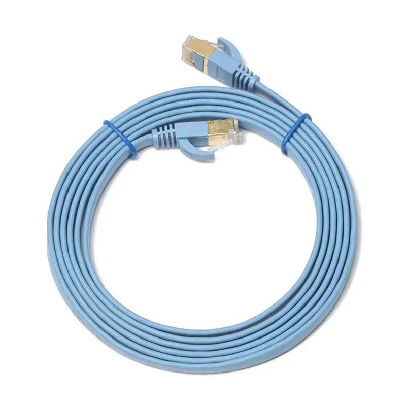 Cat7 Ethernet Cable Cat 7 RJ45 Connector Flat Networking Cables Patch Cord for Desktop Laptop Modem Router Switch 0.5M 1M 2M 5M