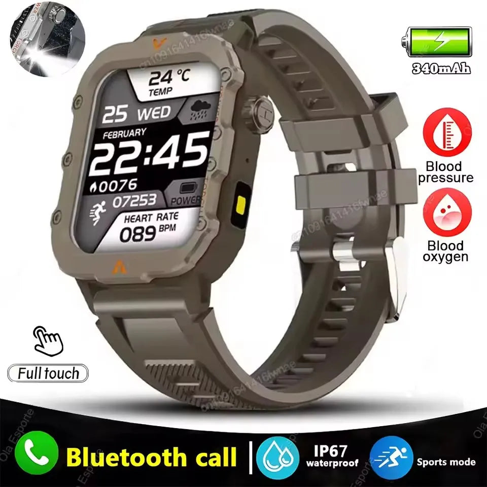 New Rugged Military GPS Smart Watch Men Bluetooth Call Health Monitoring AI Voice Sport Waterproof Smartwatches For Android