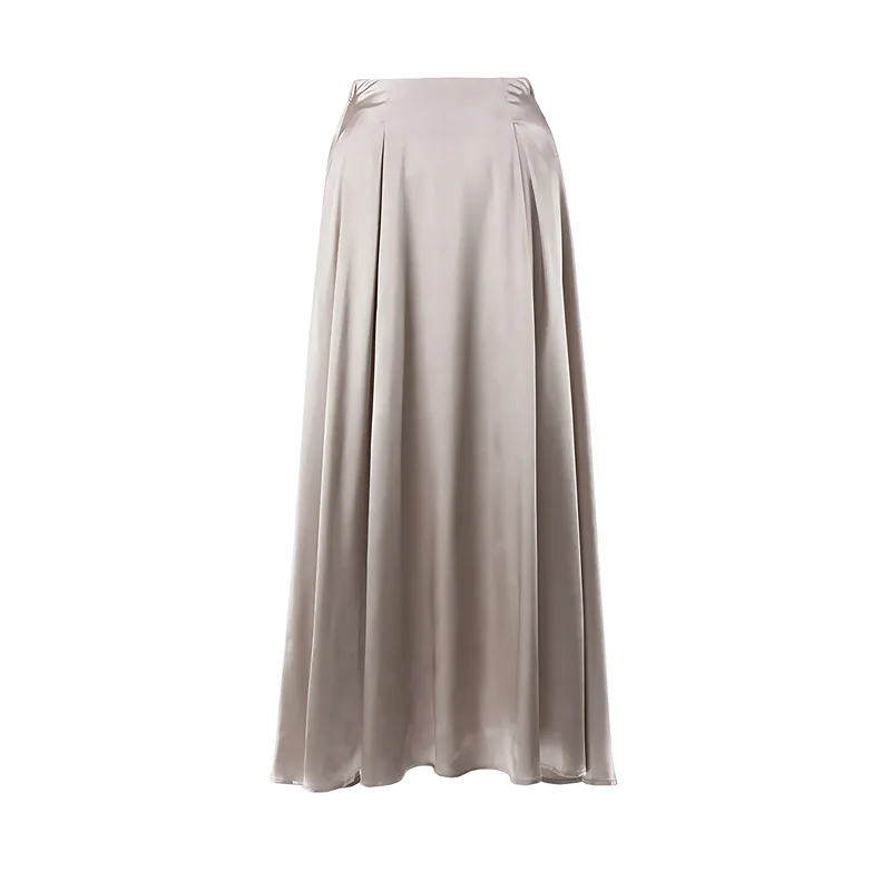 ASDS-Skirts For Women High Waist Skirt Elegant Midi Skirt Satin