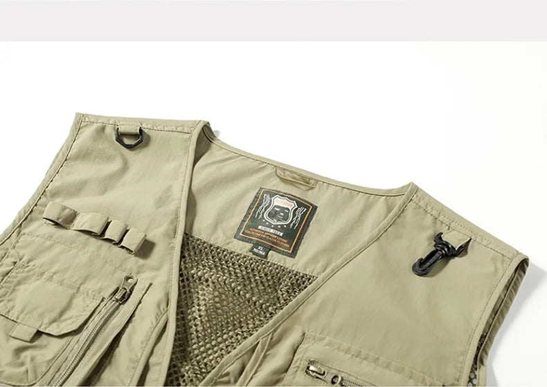 Outdoor Leisure Vest Men's New Multi-Pocket Breathable Outdoor Sports Coat High-Quality Design Leisure Vest Men Work Vest