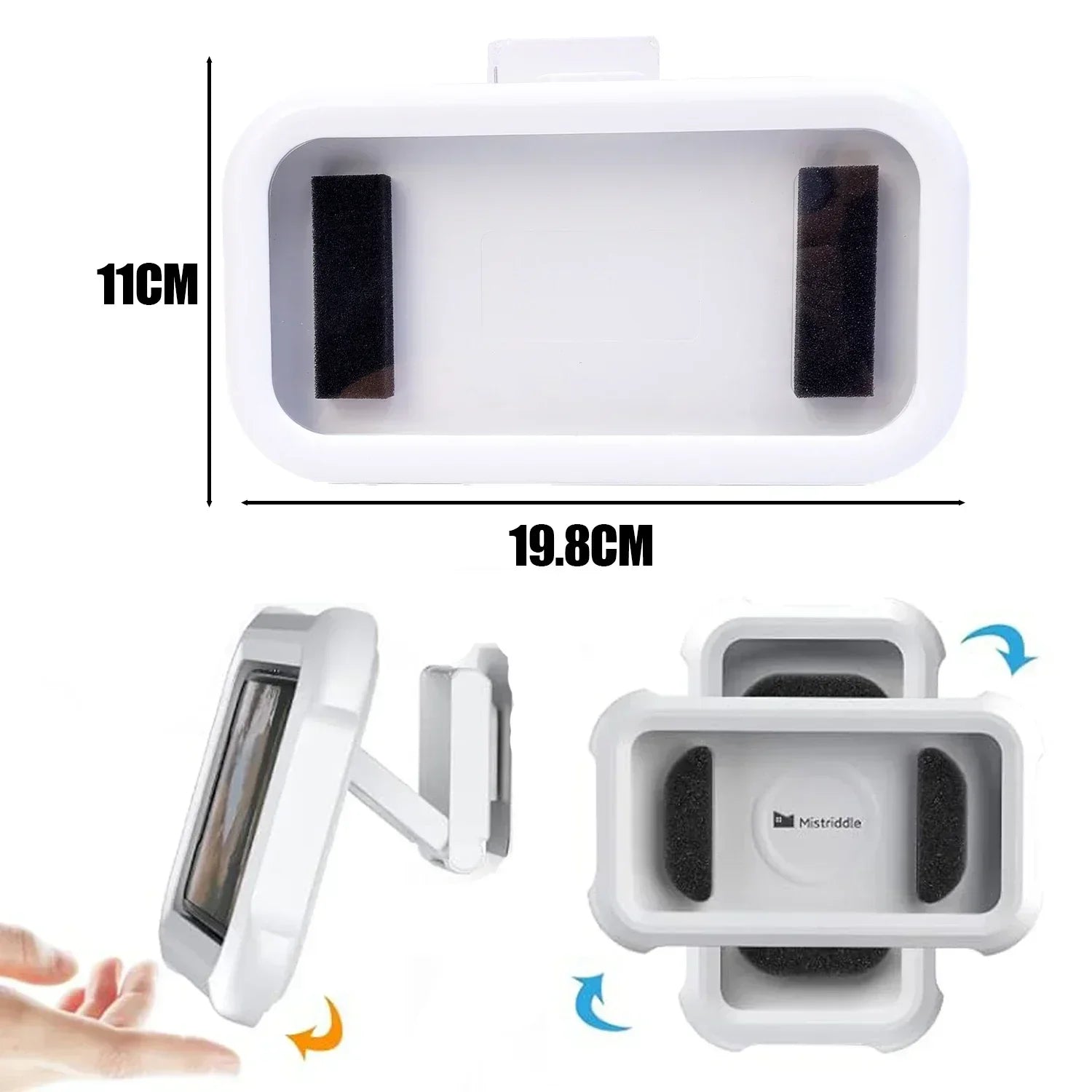 No Punch Shower Phone Case Waterproof Rotation Anti-fog Touch Wall Mount Phone Holder for iPhone Samsung Mi Universal Fit 6.8in