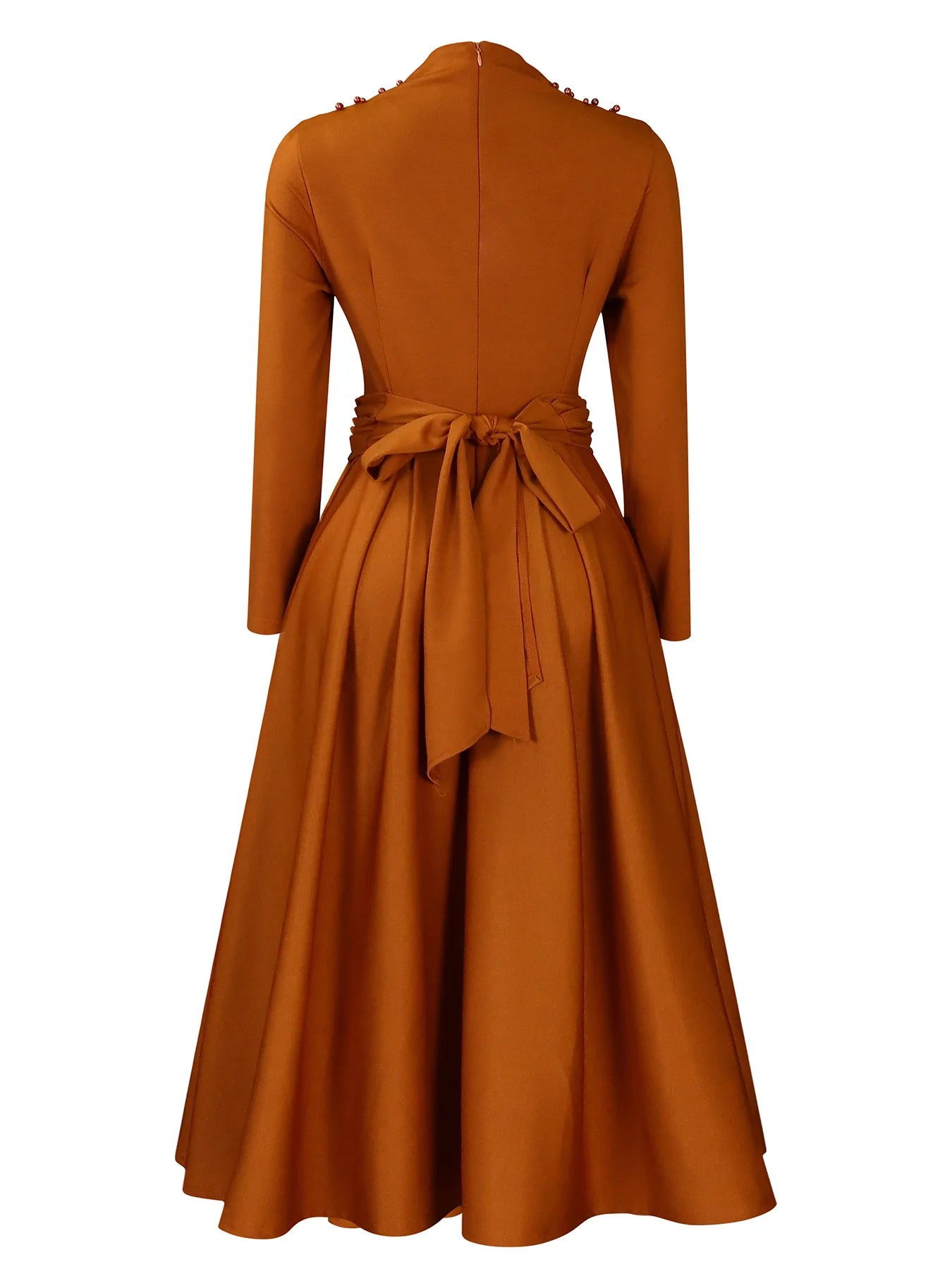 Vestido Elegante Africano para Mujer, Vestidos de Noche con Cuello Alto y Cuentas a la Moda, Vestido Delgado de Temperamento para Mujer, Vestidos Casuales de Manga Larga