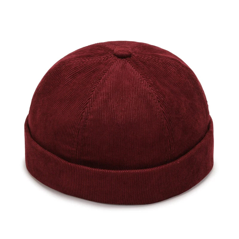 Vintage Palm Embroidery Beanie Hats Men's Docker Cap Spring Landlord Hat Unisex Hip Hop Brimless Hat Adjustable Bonnet Beanies