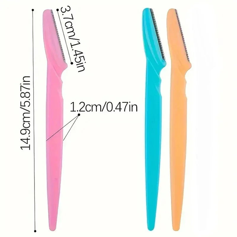 12pcs Eyebrow Razors Kit Facial Eye Brow Trimmer Multifunction Facial Hair Removal Tool with Container Safety Beauty