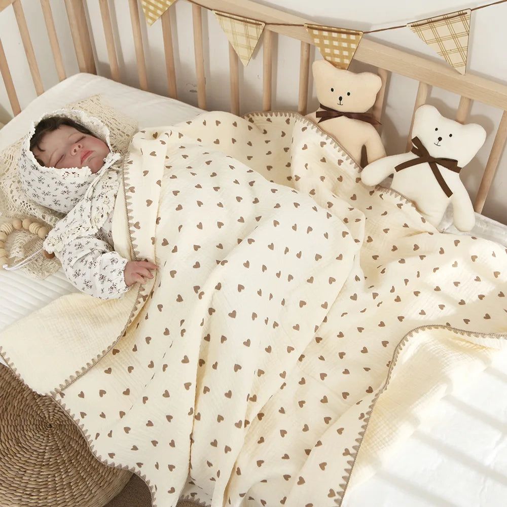 Mantas de bebé para camas, 4 capas de algodón, muselina, ropa de cama, accesorios para bebés, toalla de baño para recién nacidos, madres e hijos
