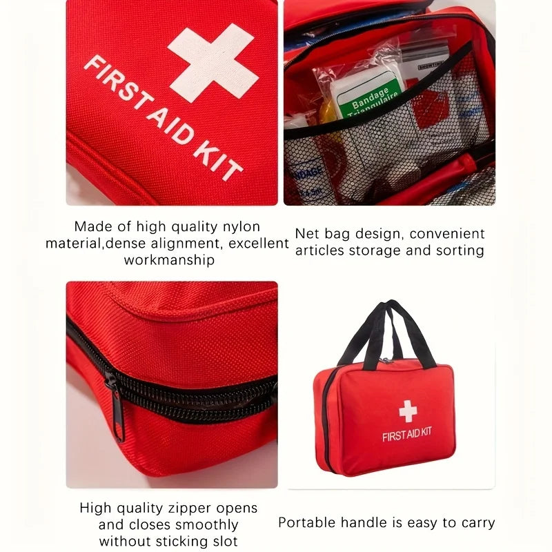 Botiquín de primeros auxilios multiusos, pequeño/grande: botiquín portátil para caza, senderismo, camping al aire libre, incluye material de emergencia