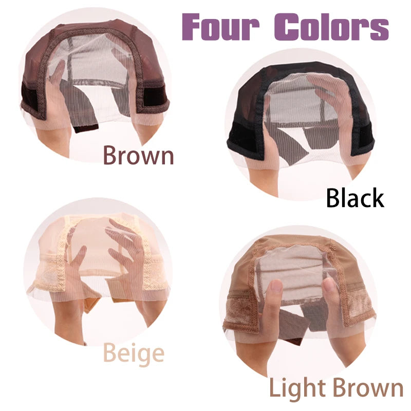 Gorra de agarre para pelucas con parte en U para mujer, ajustable con diadema, antideslizante, para mantener las pelucas de encaje frontal en su lugar.