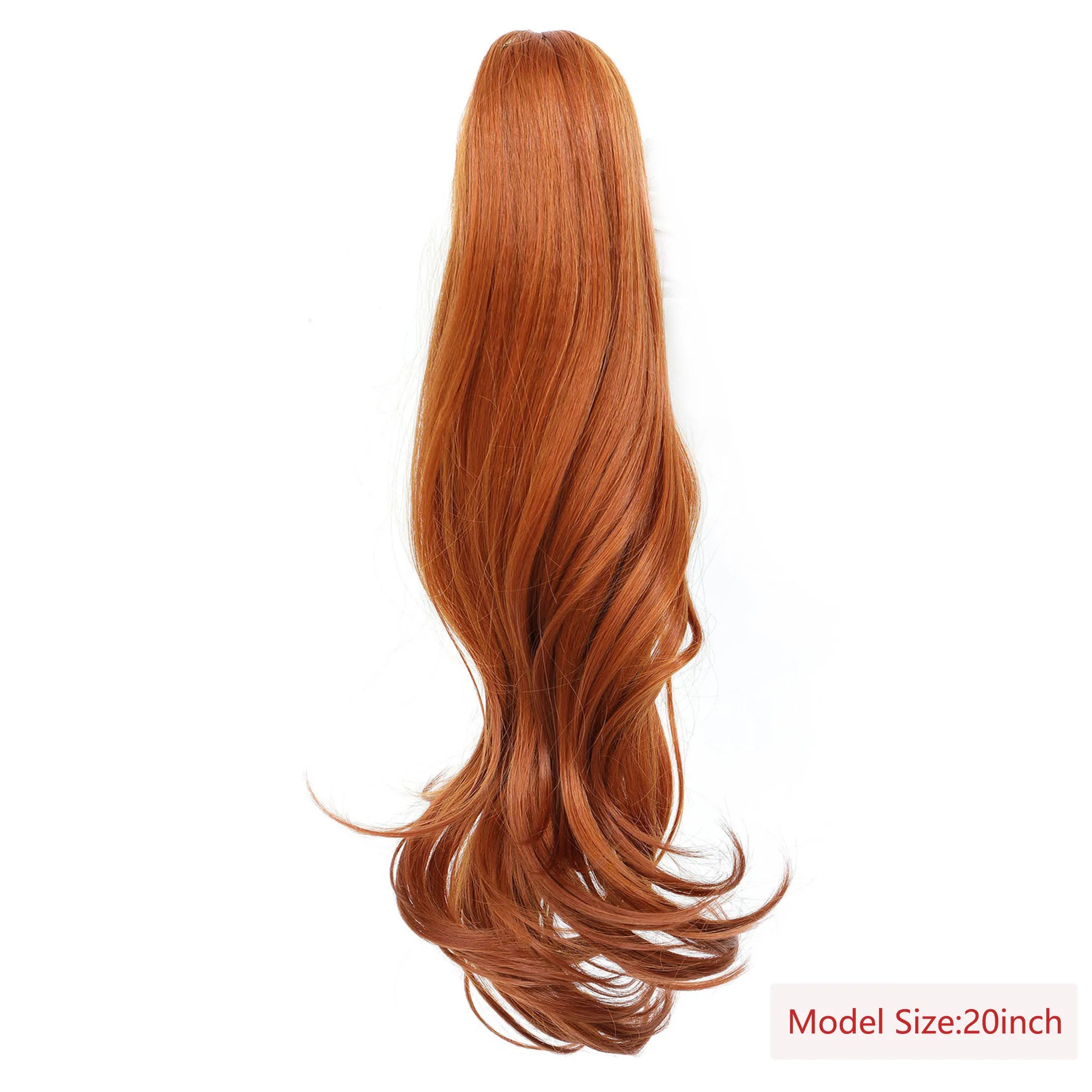 20inch Ponytail Extension Claw Curly Wavy Clip in Hairpiece Ponytail Hair Extensions Orange Long Pony Tail Synthetic for Women