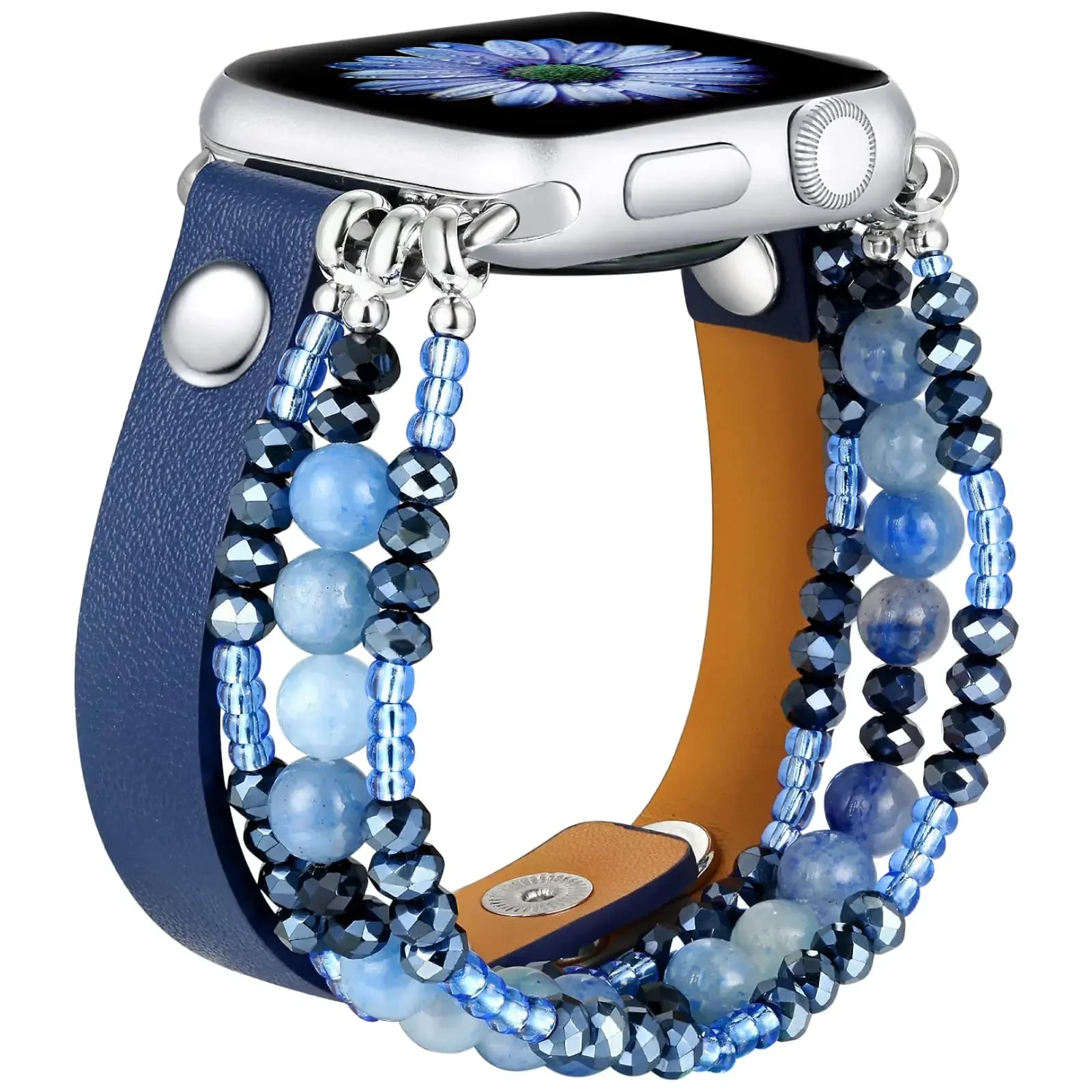 Lady Strap for Apple Watch Ultra 2 Band 49mm 40mm 46mm 41mm Women Elastic Beaded Bracelet Iwatch Series 10 9 8 7 6 SE 5 45mm