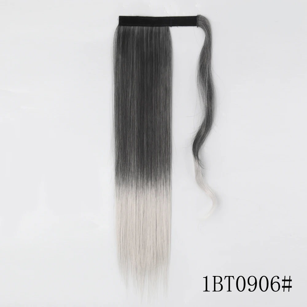 LISI GIRL Synthétique 22/34 Pouces Queue de Cheval enroulée Extensions de Cheveux Bouclés Afro Longs Postiches Queue de Cheval Faux Cheveux Résistant à la Chaleur