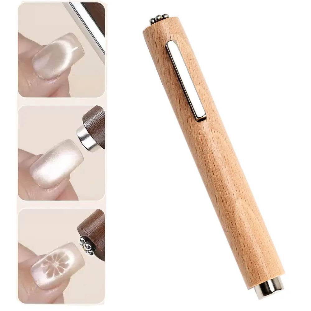 1/2 unidades 3D Ondulación de Agua Vórtice Francés Ojo de Gato Uñas Pluma Magnética Bola de Acero de Succión Imán Pluma Herramientas de Uñas Gel Esmalte de Uñas Magnético
