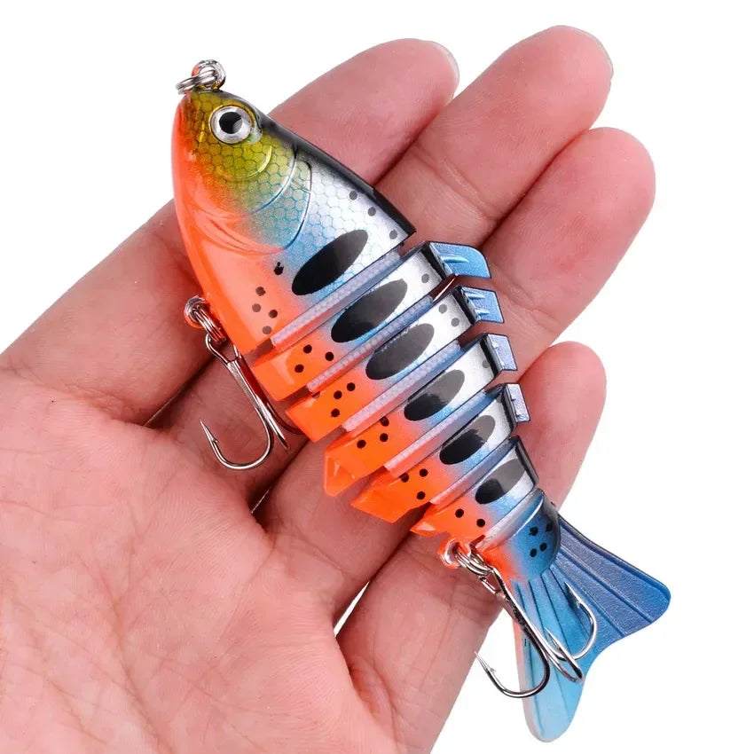 1pcs/Winter fishing gear Bionic Multi-section Swim hard bait  Artificial Wobbler Trolling pike carp crank lure