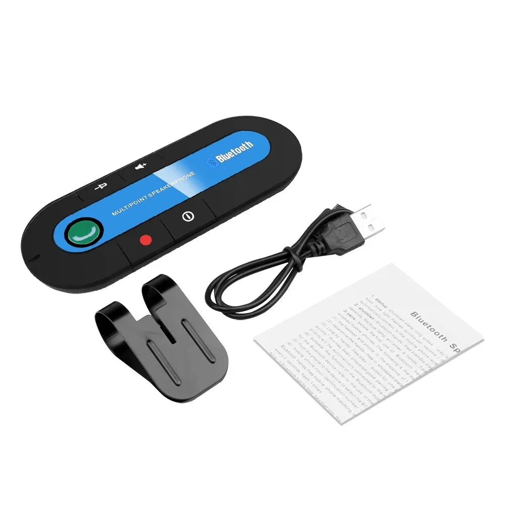 Altavoz Bluetooth manos libres para coche, kit manos libres, clip para parasol, receptor de audio inalámbrico, altavoz inalámbrico, reproductor de música MP3 estéreo inalámbrico