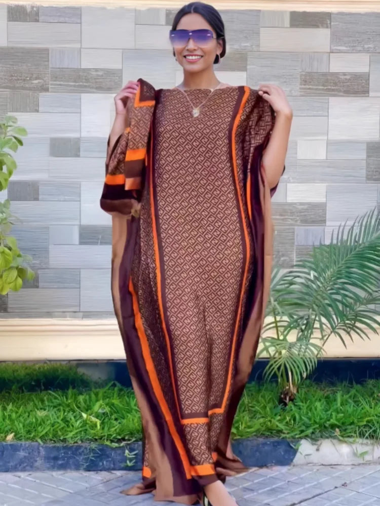 Oversize African Abaya Dress – Elegant, Flowing & Includes Matching Scarf