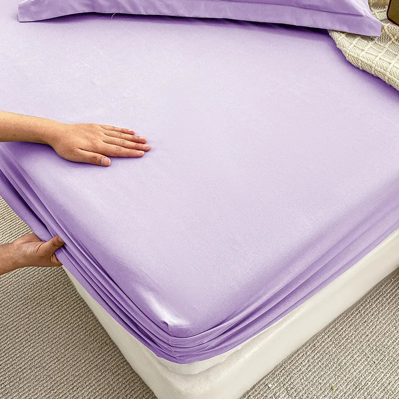 Double Bed Sheets Couple Elastic Fitted Sheet  Microfiber  Ultra-Soft Hotel Luxury Mattresses cover Queen single king Size