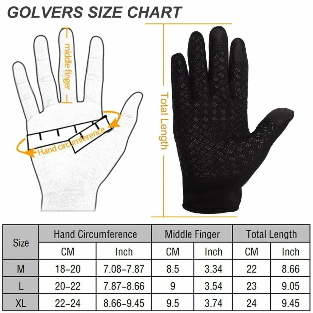 Guantes de Invierno con Pantalla Táctil, Térmicos Cortavientos para Clima Frío, Deportes, Hombres, Mujeres, Ciclismo al Aire Libre, Motocicleta, Antideslizantes