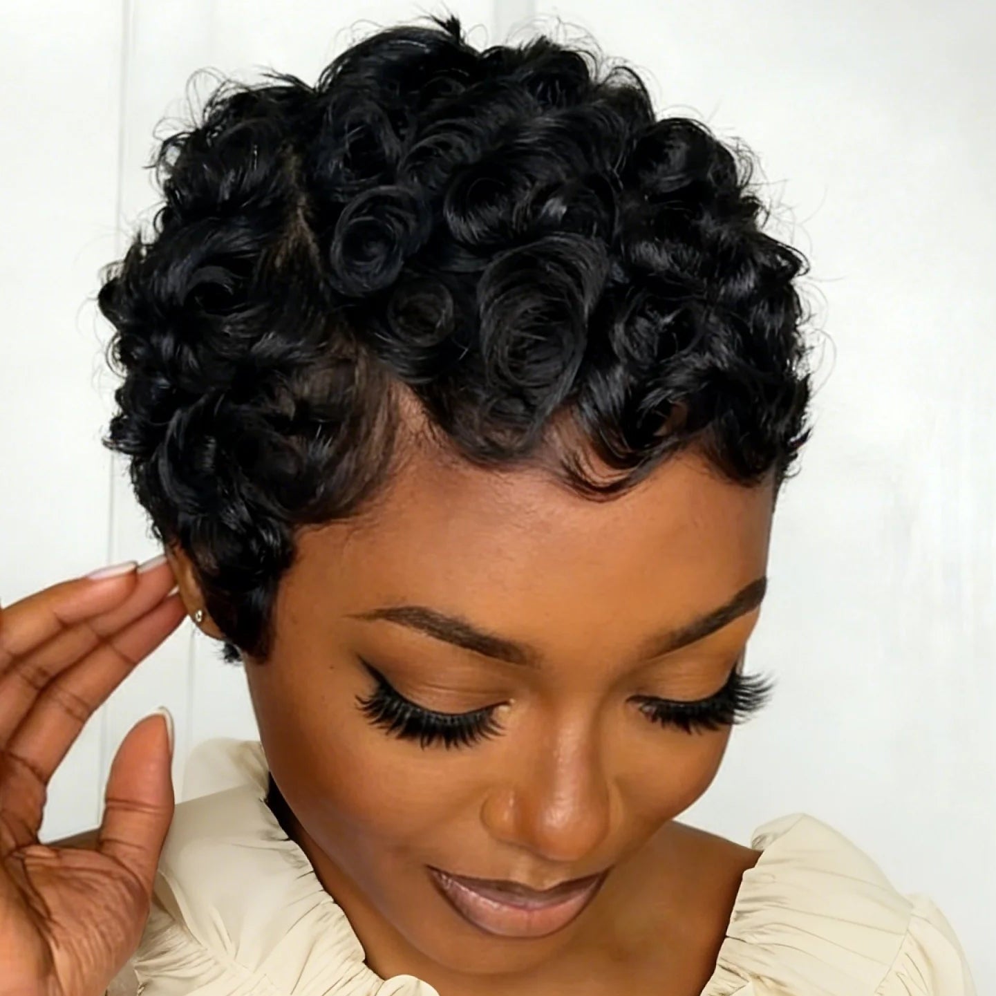 Curly Pixie Human Hair Wig